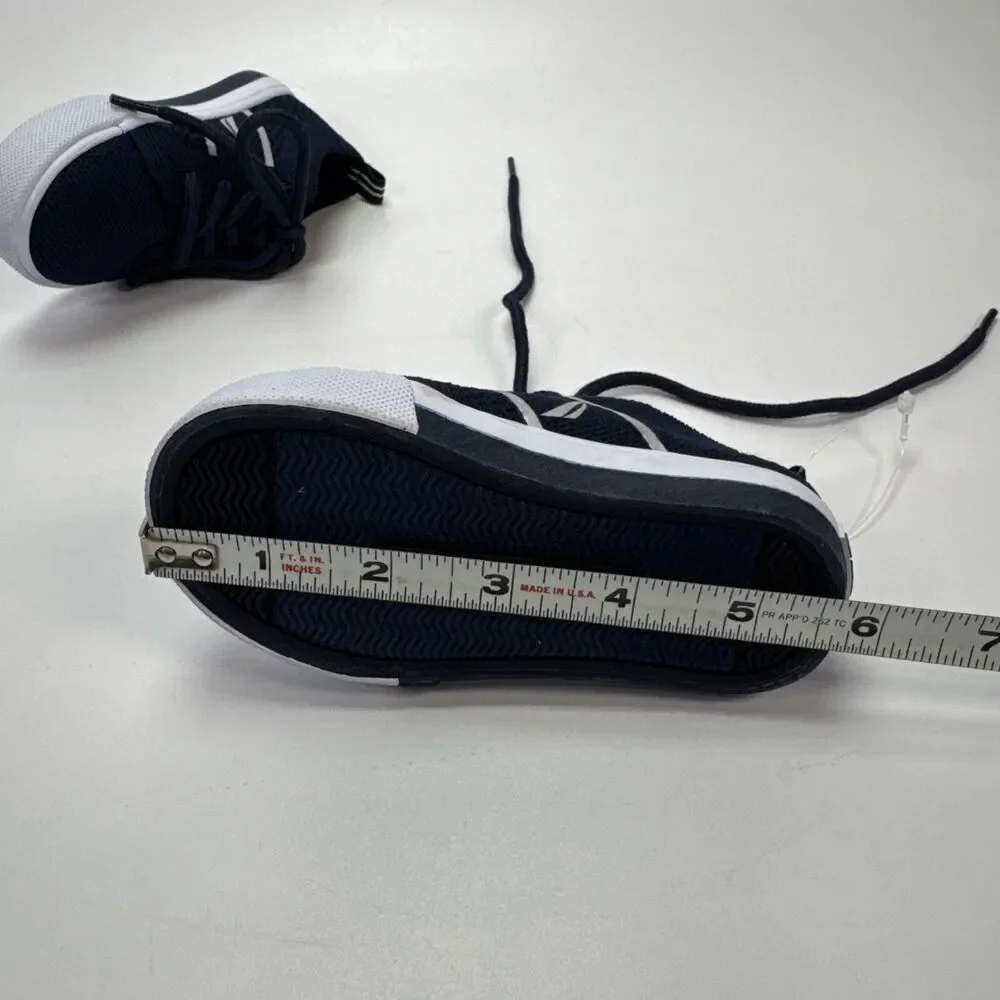 Baby Toddler Boys Size 5 NAUTICA Navy Blue Lace Shoes Breathable Sailboat